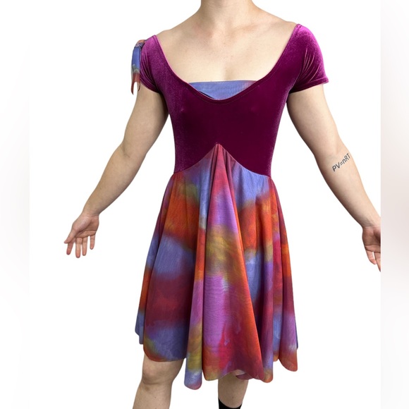 Dresses & Skirts - Costume Gallery Dance Dress Multicolor Velvet Performance Wear Size Small Adult